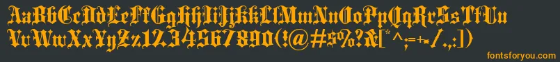 Blackletter Font – Orange Fonts on Black Background