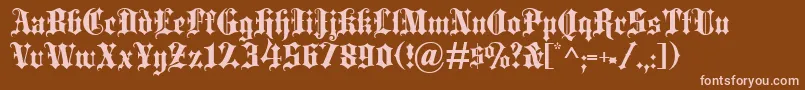 Fonte Blackletter – fontes rosa em um fundo marrom