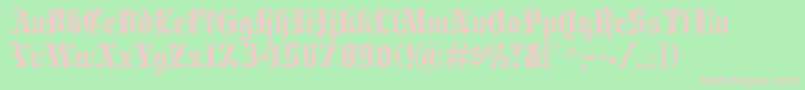 Blackletter Font – Pink Fonts on Green Background