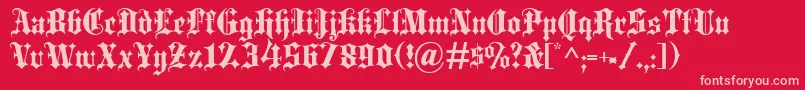 フォントBlackletter – 赤い背景にピンクのフォント