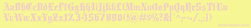 Blackletter Font – Pink Fonts on Yellow Background
