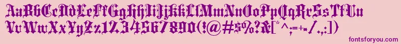 Blackletter Font – Purple Fonts on Pink Background