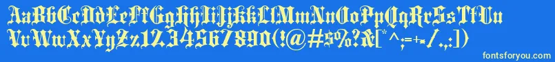 Blackletter Font – Yellow Fonts on Blue Background