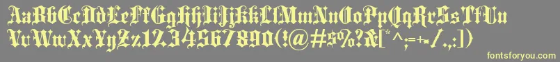 Fonte Blackletter – fontes amarelas em um fundo cinza