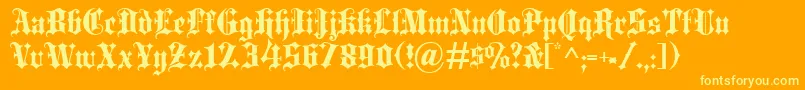 Czcionka Blackletter – żółte czcionki na pomarańczowym tle