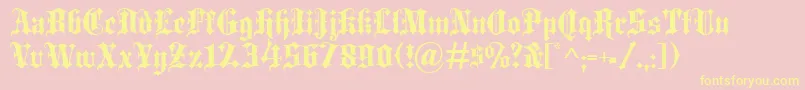 Fonte Blackletter – fontes amarelas em um fundo rosa