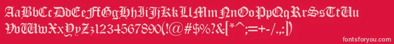 Oldlondon Font – Pink Fonts on Red Background