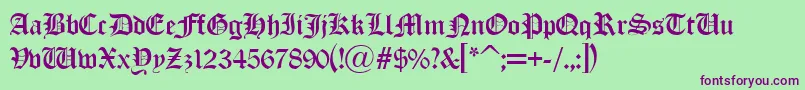 Oldlondon Font – Purple Fonts on Green Background