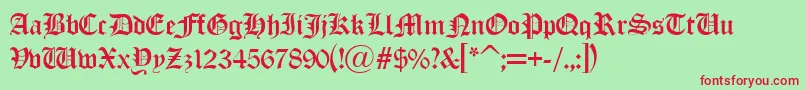 Oldlondon Font – Red Fonts on Green Background