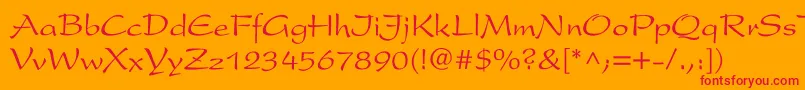 フォントPresentNormal – オレンジの背景に赤い文字