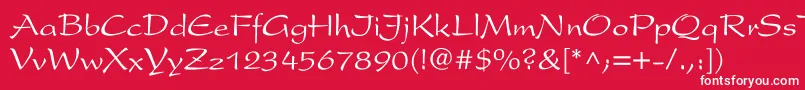 フォントPresentNormal – 赤い背景に白い文字