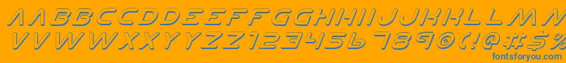 PlanetNShadowItalic Font – Blue Fonts on Orange Background