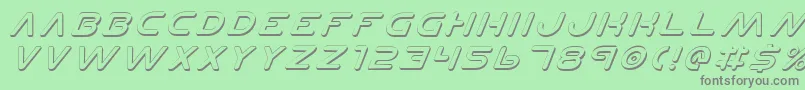 PlanetNShadowItalic Font – Gray Fonts on Green Background