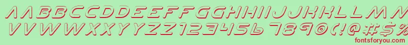 PlanetNShadowItalic Font – Red Fonts on Green Background