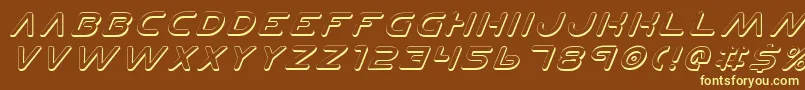 PlanetNShadowItalic Font – Yellow Fonts on Brown Background
