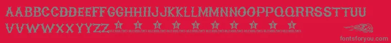 HighOnFire-Schriftart – Graue Schriften auf rotem Hintergrund