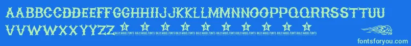 HighOnFire Font – Green Fonts on Blue Background