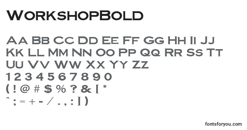 Шрифт WorkshopBold – алфавит, цифры, специальные символы