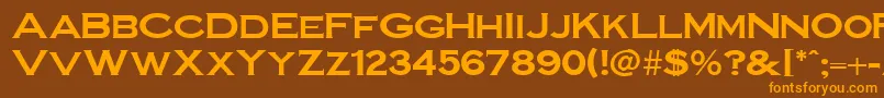 Więcej informacji o czcionce WorkshopBold Czcionka WorkshopBold – pomarańczowe czcionki na brązowym tle
