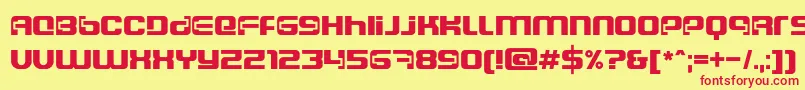フォントDscosmosc – 赤い文字の黄色い背景