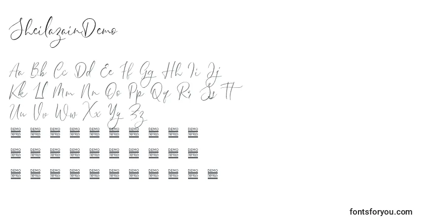 Schriftart SheilazainDemo – Alphabet, Zahlen, spezielle Symbole