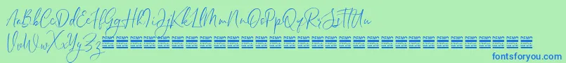 SheilazainDemo Font – Blue Fonts on Green Background