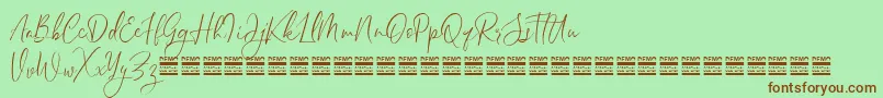 SheilazainDemo Font – Brown Fonts on Green Background