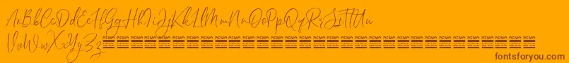 SheilazainDemo Font – Brown Fonts on Orange Background