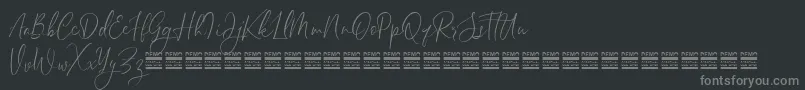 フォントSheilazainDemo – 黒い背景に灰色の文字