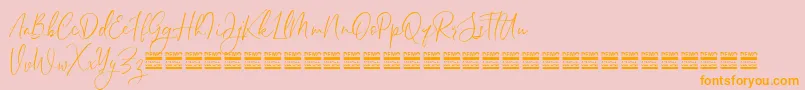 SheilazainDemo Font – Orange Fonts on Pink Background