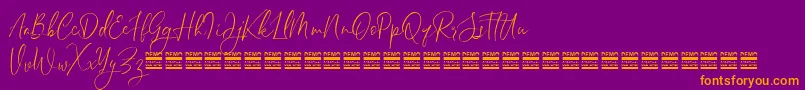 SheilazainDemo Font – Orange Fonts on Purple Background