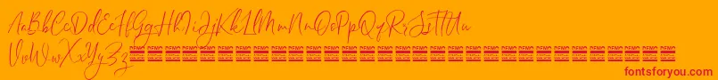 SheilazainDemo Font – Red Fonts on Orange Background