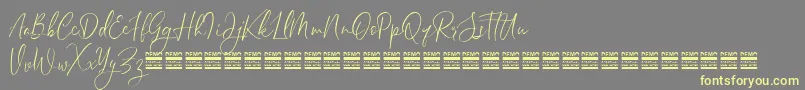 SheilazainDemo Font – Yellow Fonts on Gray Background