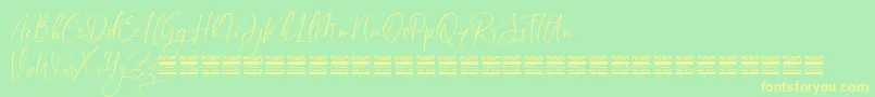 SheilazainDemo Font – Yellow Fonts on Green Background