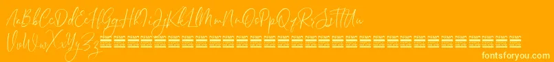 SheilazainDemo Font – Yellow Fonts on Orange Background