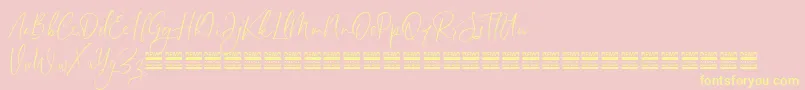 SheilazainDemo-Schriftart – Gelbe Schriften auf rosa Hintergrund