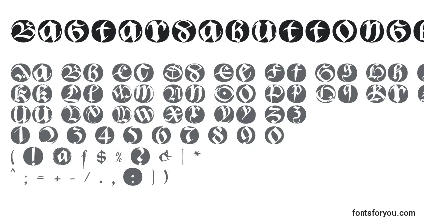 A fonte Bastardabuttonsbeta – alfabeto, números, caracteres especiais