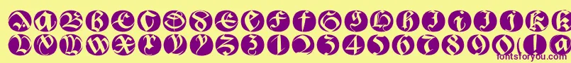 Bastardabuttonsbeta Font – Purple Fonts on Yellow Background