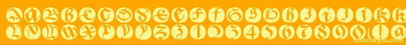 Bastardabuttonsbeta Font – Yellow Fonts on Orange Background