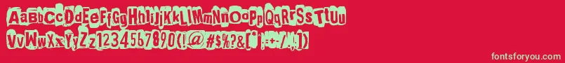 PunkSNotDead Font – Green Fonts on Red Background