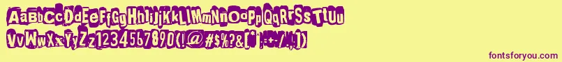 PunkSNotDead Font – Purple Fonts on Yellow Background