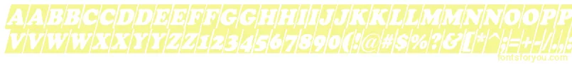 Fonte ACooperblackcmobl – fontes amarelas em um fundo branco