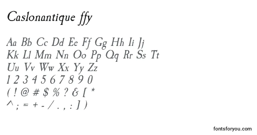 Caslonantique ffy-fontti – aakkoset, numerot, erikoismerkit