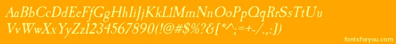 Caslonantique ffy Font – Yellow Fonts on Orange Background