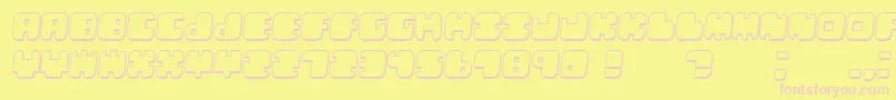 LebenshadowItalic-fontti – vaaleanpunaiset fontit keltaisella taustalla