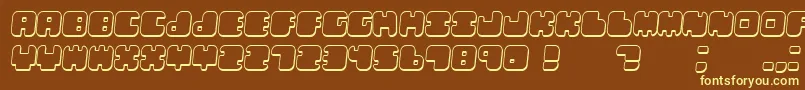 LebenshadowItalic-fontti – keltaiset fontit ruskealla taustalla