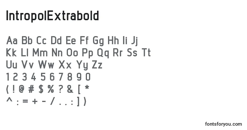 Шрифт IntropolExtrabold – алфавит, цифры, специальные символы