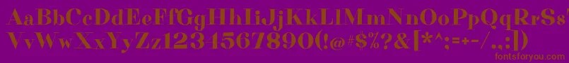 PurplepurseRegular-Schriftart – Braune Schriften auf violettem Hintergrund