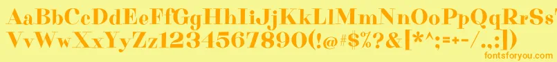PurplepurseRegular Font – Orange Fonts on Yellow Background