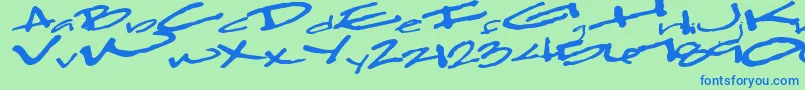 Clearfall54Bold Font – Blue Fonts on Green Background